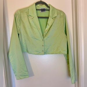 Reclaimed Vintage Inspired satin shirt in green, 4.